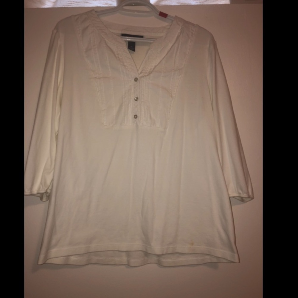 White 3/4 Sleeve business top